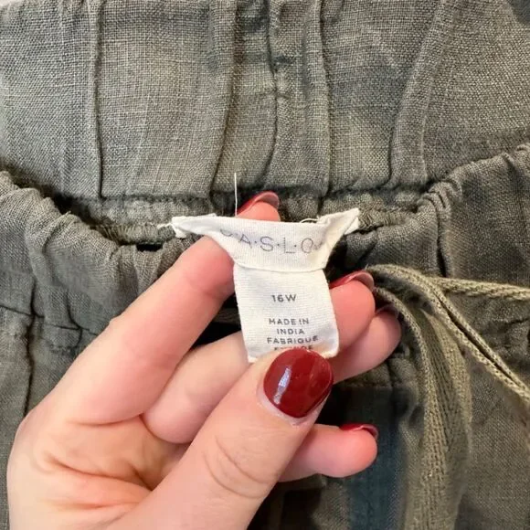 Nordstrom Caslon 100% Linen Jogger Pants Size 16W - Picture 4 of 7